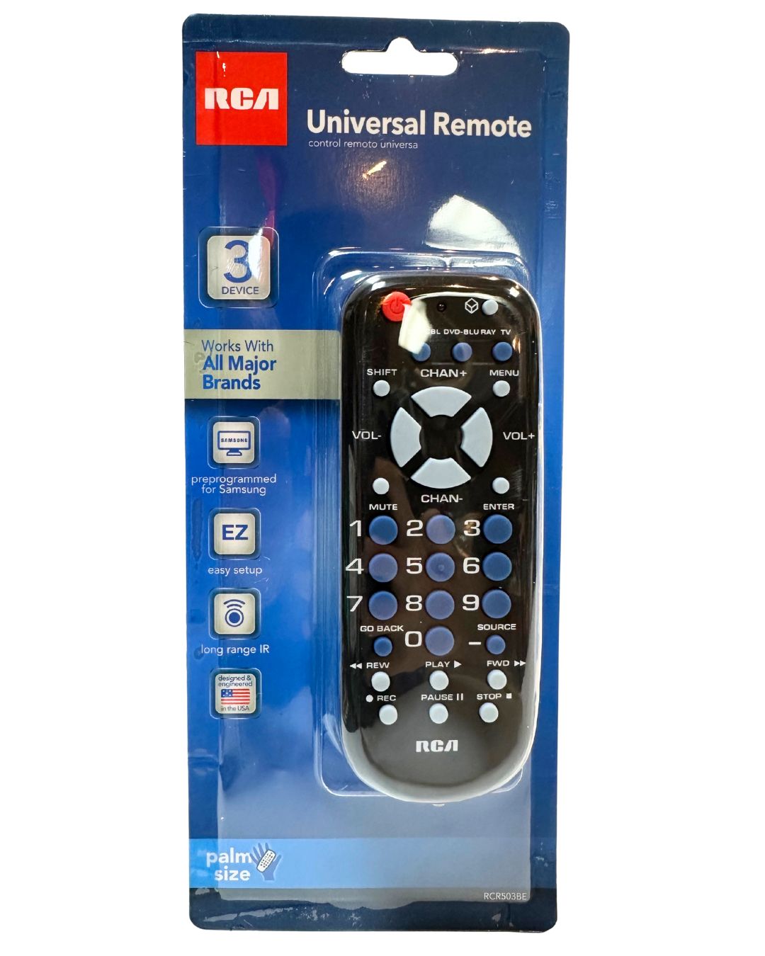 RCA 3-Device Universal Remote, Black
