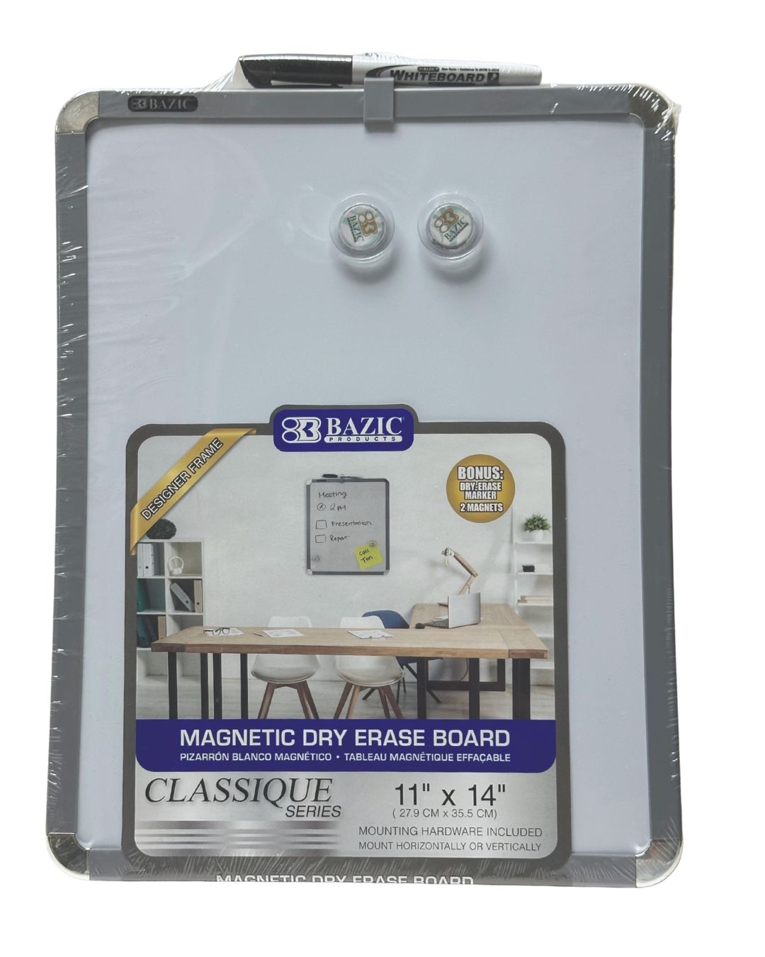 11"x14" Magnetic Dry Erase Board with Marker & 2 Magnets