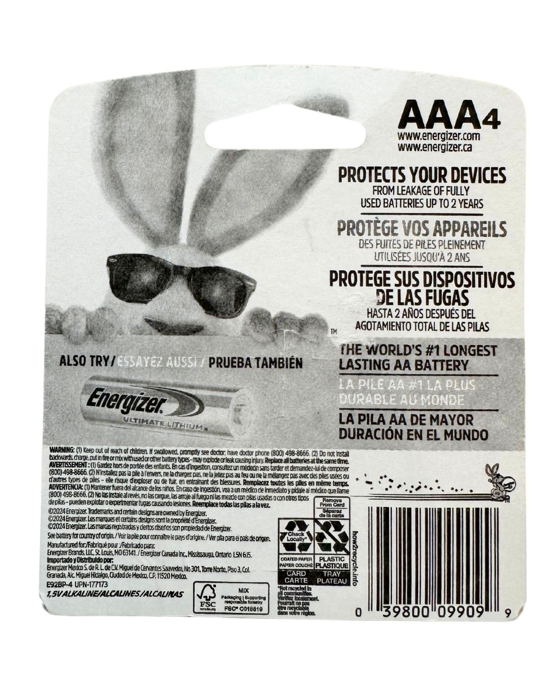 Energizer Max AAA Batteries (4 Pack), Alkaline Batteries - Image 2