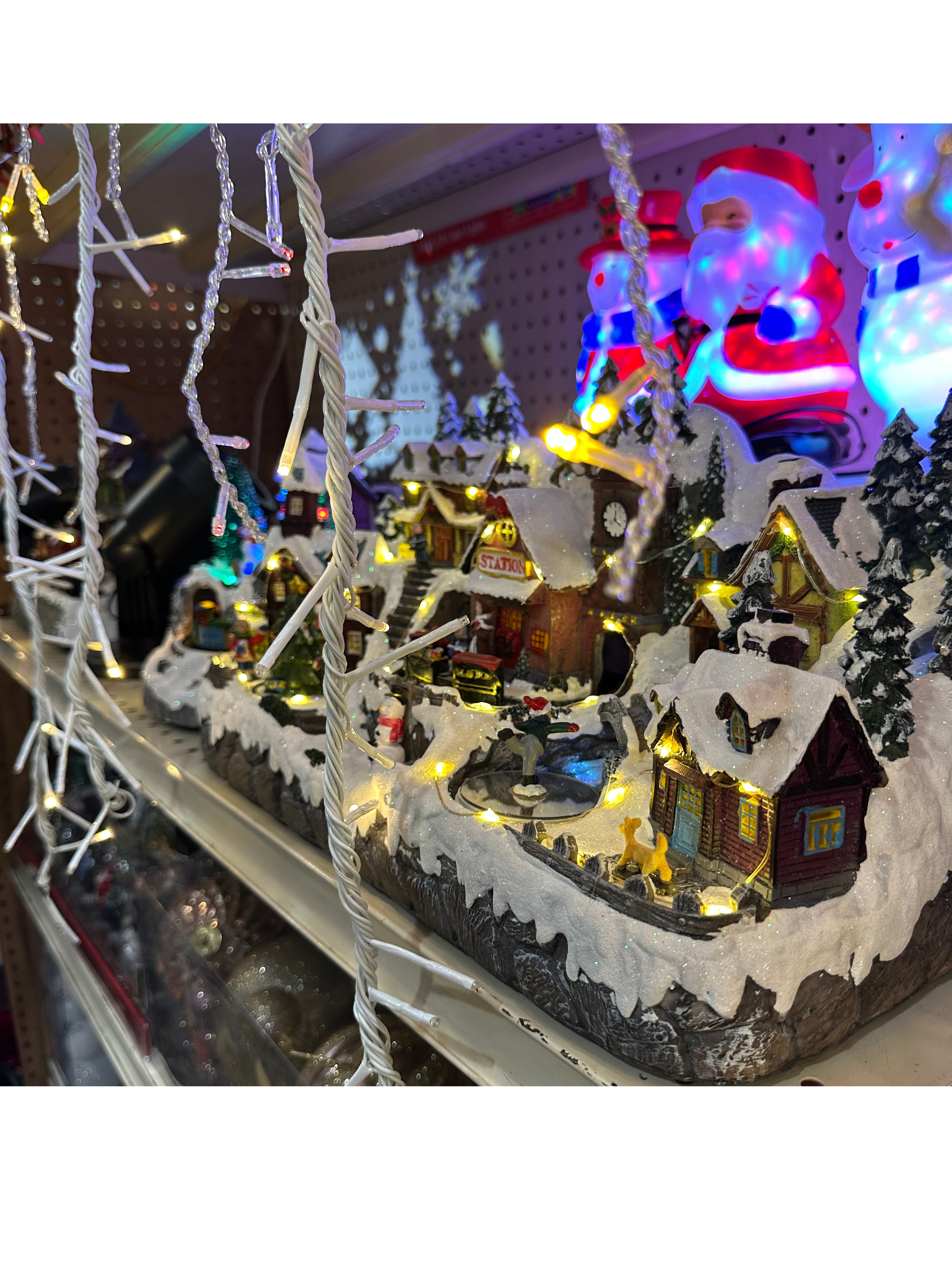Decorative Christmas train set display